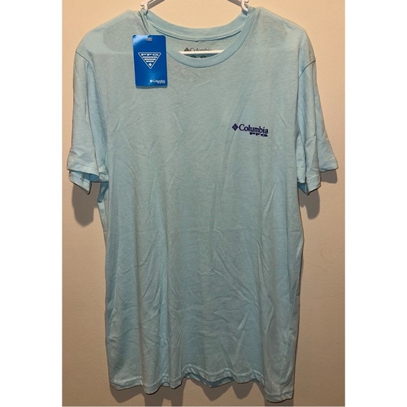 Columbia Men’s PFG Short Sleeve Graphic‎ Tee Size Medium - Teal NEW WITH TAGS - Picture 1 of 5